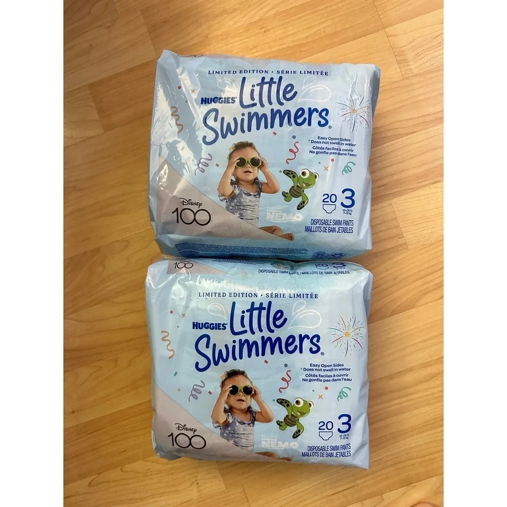 2 packs of little swimmers Huggies diapers new size 3